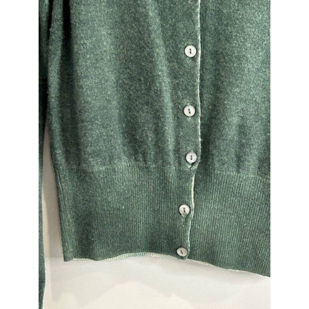Rolex 100% Cashmere Green Cardigan Sweater Long Sleeve Button Front Wimbledon XS - Picture 2 of 11